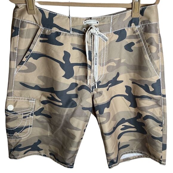 True Religion Andrew Short Big T Stitch Camouflage Board Shorts Nwt Size 30 - Picture 1 of 7